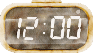 digital clock in watercolor