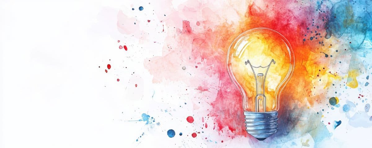 watercolor lightbulb idea concept