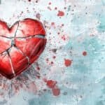 It’s Okay to Be Broken (Sometimes That’s When Love Looks Most Real) Graphic representation of a broken heart, expressing themes of pain and loss.