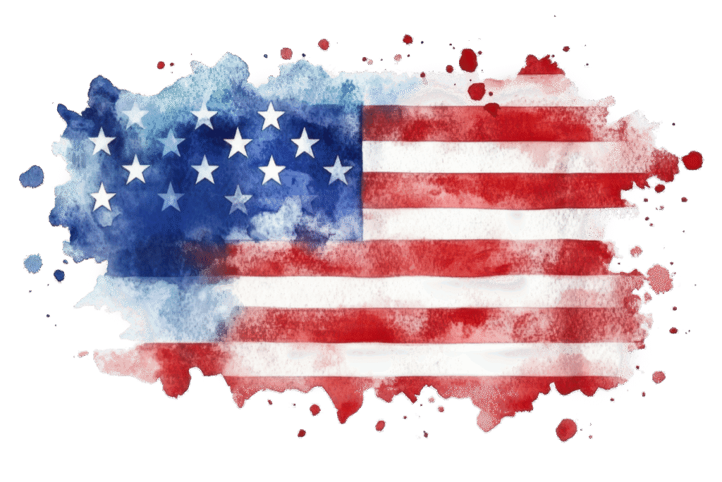 usa america flag in watercolor