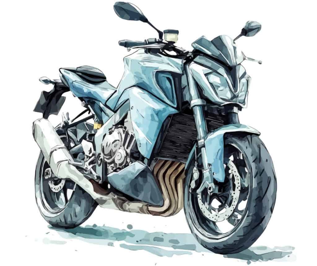 Watercolor image of Yamaha naked sports motorcycle