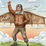 Redefining Success: Beyond the Paycheck An excited old guy wearing wings made of wood
