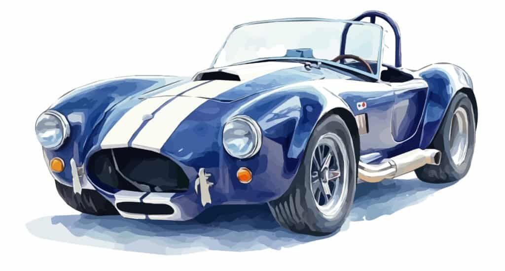 Shelby Cobra Classic Car in watercolor