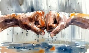 A fist bump in the rain. Twenty years reduced to that simple gesture.