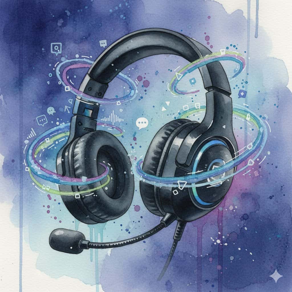 headphones with a voice chat visualization
